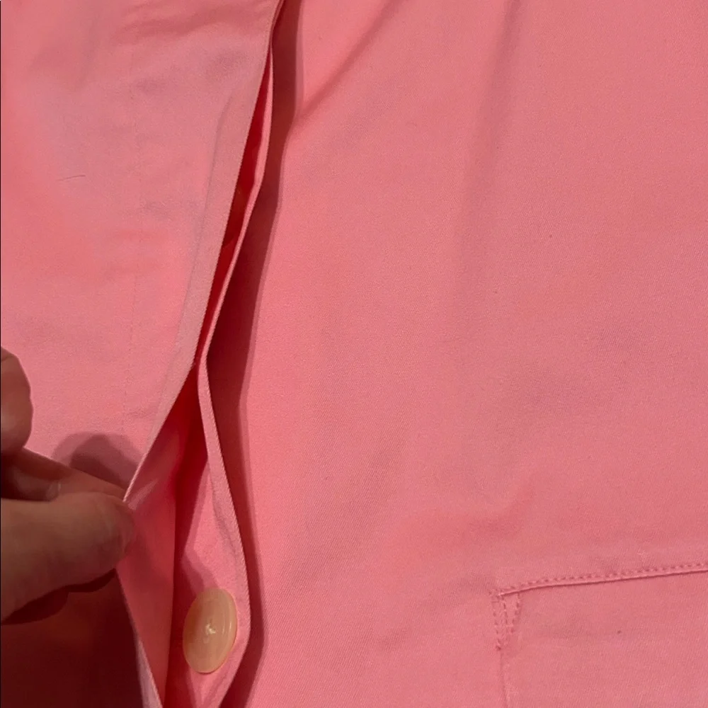 Lilly Pulitzer Pink Collared Trench Coat Cotton L